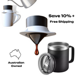 Pour Over Coffee Filter & Mug Bundle Saver (Stainless Steel Reusable)