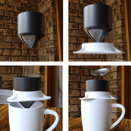 Pour Over Coffee Filter & Mug Bundle Saver (Stainless Steel Reusable)